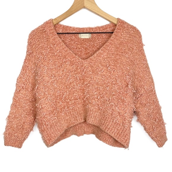 Altar'd State Sweaters - Altar'd State Cropped Chenille Eyelash Fuzzy Sweater Top, Pink - Size L